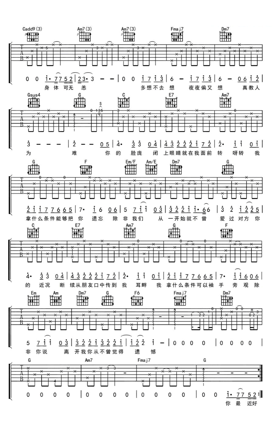 袖手旁观吉他谱_吉他弹唱谱_林志炫/李健_彼岸吉他编配第2张