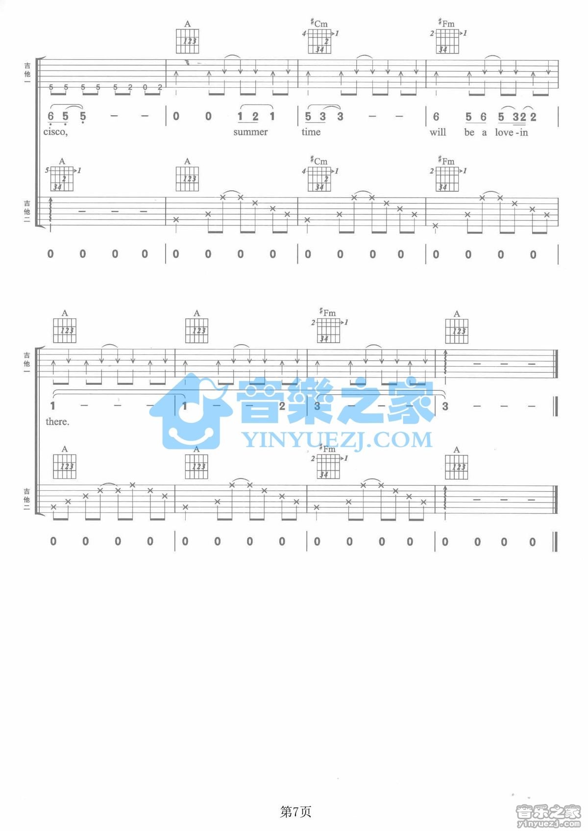 San Francisico吉他谱_吉他弹唱谱_Cascada第7张
